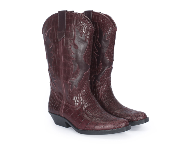 BURGUNDOWE KOWBOJKI SKÓRZANE RIRI - obrazek 2