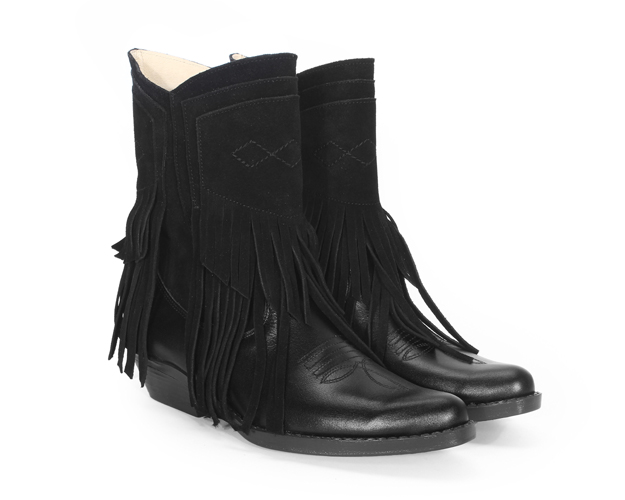 CZARNE KOWBOJKI Z FRĘDZLAMI ROSA - obrazek 2