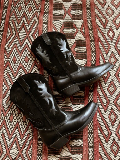 CZARNE KOWBOJKI SKÓRZANE RIRI - obrazek 3