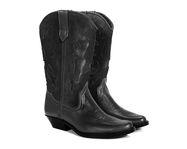 CZARNE KOWBOJKI SKÓRZANE RIRI - obrazek 2